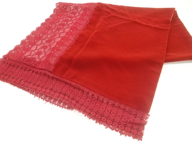 ビロードレース花模様ショール